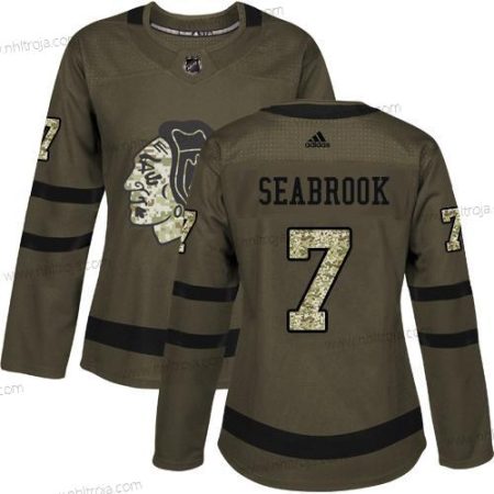 Adidas Dam Chicago Blackhawks #7 Brent Seabrook Grön Salute to Service Stitched NHL Tröjor