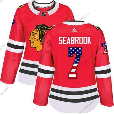 Adidas Dam Chicago Blackhawks #7 Brent Seabrook Röd Autentisk USA Flag Stitched NHL Hemma Tröjor