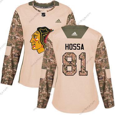 Adidas Dam Chicago Blackhawks #81 Marian Hossa Camo Autentisk 2017 Veterans Day Stitched NHL Tröjor