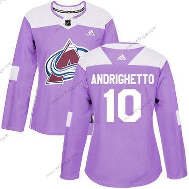 Adidas Dam Colorado Avalanche #10 Sven Andrighetto Lila Autentisk Bekämpar cancer Stitched NHL Tröjor