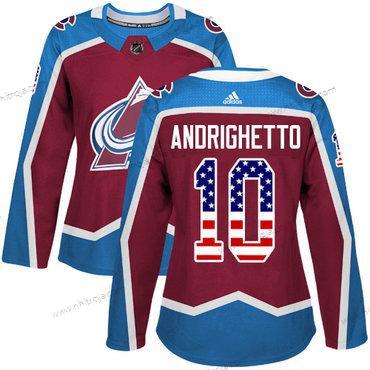 Adidas Dam Colorado Avalanche #10 Sven Andrighetto Röd Autentisk USA Flag Stitched NHL Hemma Tröjor