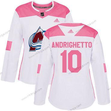 Adidas Dam Colorado Avalanche #10 Sven Andrighetto Vit Rosa Autentisk Stitched NHL Tröjor