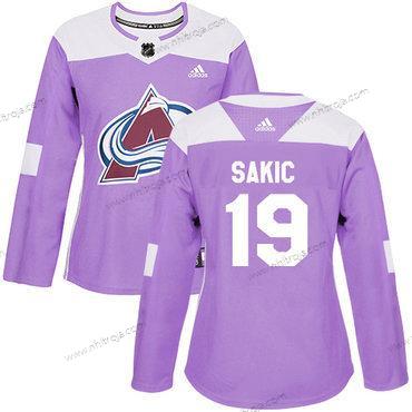 Adidas Dam Colorado Avalanche #19 Joe Sakic Lila Autentisk Bekämpar cancer Stitched NHL Tröjor