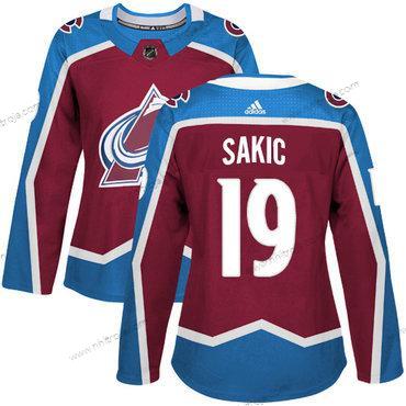 Adidas Dam Colorado Avalanche #19 Joe Sakic Röd Autentisk Stitched NHL Hemma Tröjor