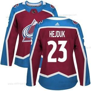 Adidas Dam Colorado Avalanche #23 Milan Hejduk Autentisk Röd Hemma Tröjor