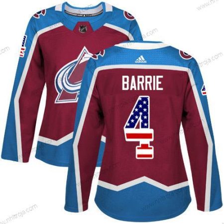 Adidas Dam Colorado Avalanche #4 Tyson Barrie Röd Autentisk USA Flag Stitched NHL Hemma Tröjor