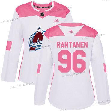 Adidas Dam Colorado Avalanche #96 Mikko Rantanen Vit Rosa Autentisk Stitched NHL Tröjor