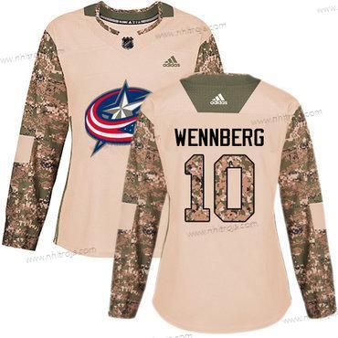 Adidas Dam Columbus Blue Jackets #10 Alexander Wennberg Camo Autentisk 2017 Veterans Day Stitched NHL Tröjor