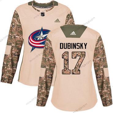 Adidas Dam Columbus Blue Jackets #17 Brandon Dubinsky Camo Autentisk 2017 Veterans Day Stitched NHL Tröjor