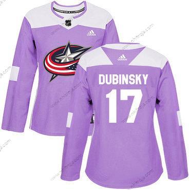 Adidas Dam Columbus Blue Jackets #17 Brandon Dubinsky Lila Autentisk Bekämpar cancer Stitched NHL Tröjor