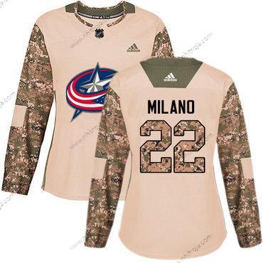 Adidas Dam Columbus Blue Jackets #22 Sonny Milano Camo Autentisk 2017 Veterans Day Stitched NHL Tröjor