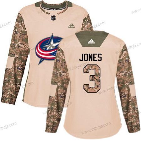 Adidas Dam Columbus Blue Jackets #3 Seth Jones Camo Autentisk 2017 Veterans Day Stitched NHL Tröjor