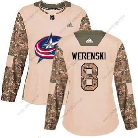 Adidas Dam Columbus Blue Jackets #8 Zach Werenski Camo Autentisk 2017 Veterans Day Stitched NHL Tröjor