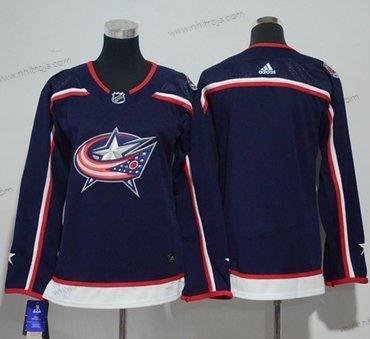 Adidas Dam Columbus Blue Jackets Blank Marin Blå Autentisk Stitched NHL Hemma Tröjor