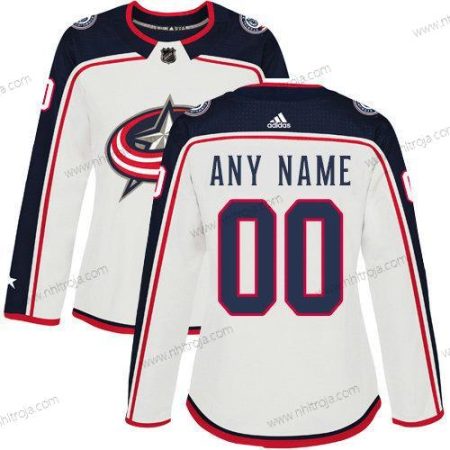 Adidas Dam Columbus Blue Jackets Skräddarsydda NHL Autentisk Vit Tröjor