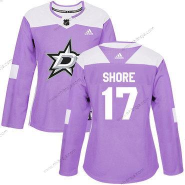 Adidas Dam Dallas Stars #17 Devin Shore Lila Autentisk Bekämpar cancer Stitched NHL Tröjor