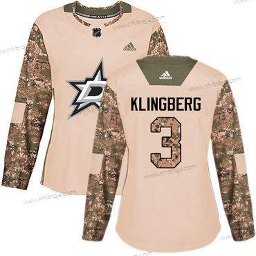 Adidas Dam Dallas Stars #3 John Klingberg Camo Autentisk 2017 Veterans Day Stitched NHL Tröjor