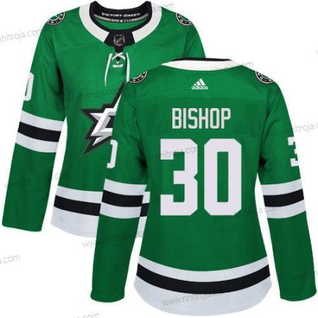 Adidas Dam Dallas Stars #30 Ben Bishop Grön Autentisk Stitched NHL Hemma Tröjor