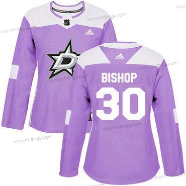 Adidas Dam Dallas Stars #30 Ben Bishop Lila Autentisk Bekämpar cancer Stitched NHL Tröjor