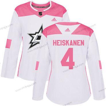 Adidas Dam Dallas Stars #4 Miro Heiskanen Vit Rosa Autentisk Stitched NHL Tröjor