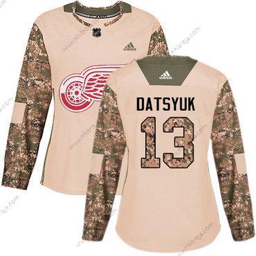 Adidas Dam Detroit Red Wings #13 Pavel Datsyuk Camo Autentisk 2017 Veterans Day Stitched NHL Tröjor