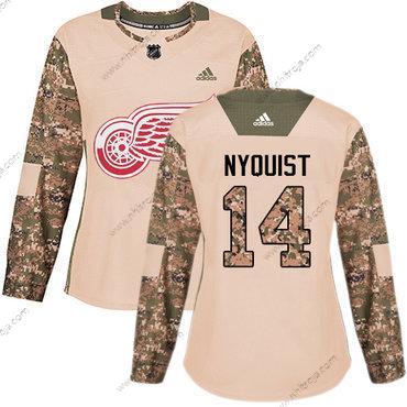 Adidas Dam Detroit Red Wings #14 Gustav Nyquist Camo Autentisk 2017 Veterans Day Stitched NHL Tröjor