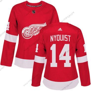 Adidas Dam Detroit Red Wings #14 Gustav Nyquist Röd Autentisk Stitched NHL Hemma Tröjor