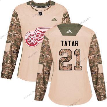 Adidas Dam Detroit Red Wings #21 Tomas Tatar Camo Autentisk 2017 Veterans Day Stitched NHL Tröjor