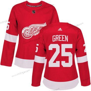 Adidas Dam Detroit Red Wings #25 Mike Grön Röd Autentisk Stitched NHL Hemma Tröjor