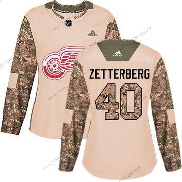 Adidas Dam Detroit Red Wings #40 Henrik Zetterberg Camo Autentisk 2017 Veterans Day Stitched NHL Tröjor