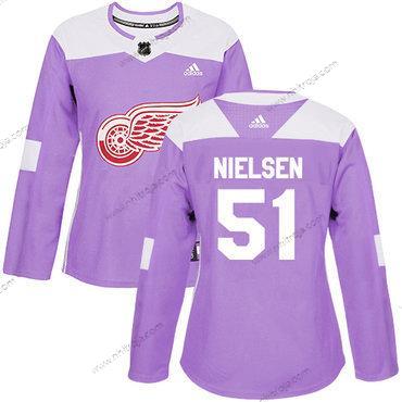 Adidas Dam Detroit Red Wings #51 Frans Nielsen Lila Autentisk Bekämpar cancer Stitched NHL Tröjor