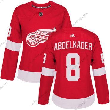 Adidas Dam Detroit Red Wings #8 Justin Abdelkader Röd Autentisk Stitched NHL Hemma Tröjor