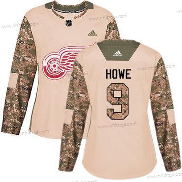 Adidas Dam Detroit Red Wings #9 Gordie Howe Camo Autentisk 2017 Veterans Day Stitched NHL Tröjor