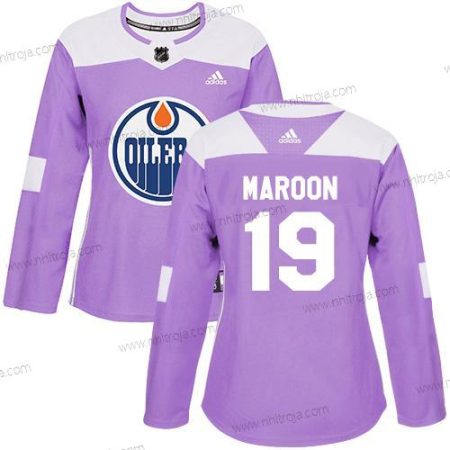 Adidas Dam Edmonton Oilers #19 Patrick Maroon Lila Autentisk Bekämpar cancer Stitched NHL Tröjor