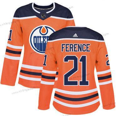 Adidas Dam Edmonton Oilers #21 Andrew Ference Orange Autentisk Stitched NHL Hemma Tröjor