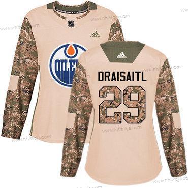 Adidas Dam Edmonton Oilers #29 Leon Draisaitl Camo Autentisk 2017 Veterans Day Stitched NHL Tröjor