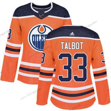 Adidas Dam Edmonton Oilers #33 Cam Talbot Orange Autentisk Stitched NHL Hemma Tröjor