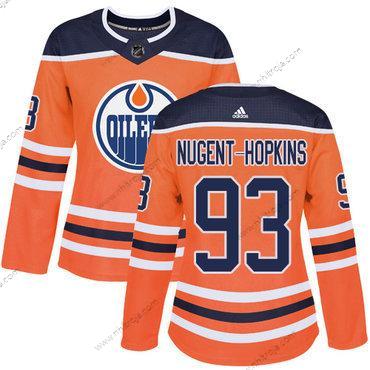 Adidas Dam Edmonton Oilers #93 Ryan Nugent-Hopkins Orange Autentisk Stitched NHL Hemma Tröjor