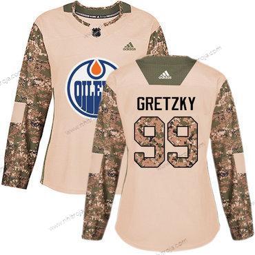 Adidas Dam Edmonton Oilers #99 Wayne Gretzky Camo Autentisk 2017 Veterans Day Stitched NHL Tröjor