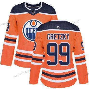 Adidas Dam Edmonton Oilers #99 Wayne Gretzky Orange Autentisk Stitched NHL Hemma Tröjor