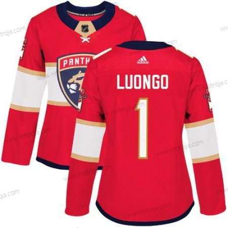 Adidas Dam Florida Panthers #1 Roberto Luongo Röd Autentisk Stitched NHL Hemma Tröjor