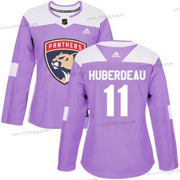 Adidas Dam Florida Panthers #11 Jonathan Huberdeau Lila Autentisk Bekämpar cancer Stitched NHL Tröjor