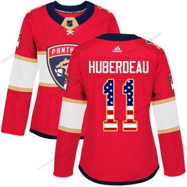 Adidas Dam Florida Panthers #11 Jonathan Huberdeau Röd Autentisk USA Flag Stitched NHL Hemma Tröjor