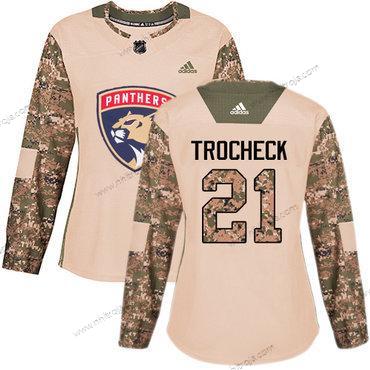 Adidas Dam Florida Panthers #21 Vincent Trocheck Camo Autentisk 2017 Veterans Day Stitched NHL Tröjor