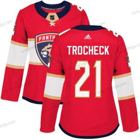 Adidas Dam Florida Panthers #21 Vincent Trocheck Röd Autentisk Stitched NHL Hemma Tröjor