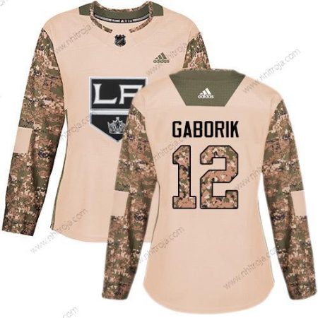 Adidas Dam Los Angeles Kings #12 Marian Gaborik Camo Autentisk 2017 Veterans Day Stitched NHL Tröjor