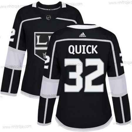 Adidas Dam Los Angeles Kings #32 Jonathan Quick Svart Autentisk Stitched NHL Hemma Tröjor