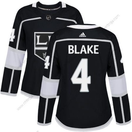 Adidas Dam Los Angeles Kings #4 Rob Blake Svart Autentisk Stitched NHL Hemma Tröjor