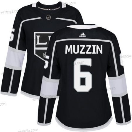 Adidas Dam Los Angeles Kings #6 Jake Muzzin Svart Autentisk Stitched NHL Hemma Tröjor