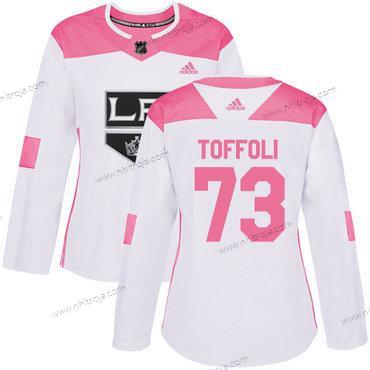 Adidas Dam Los Angeles Kings #73 Tyler Toffoli Vit Rosa Autentisk Stitched NHL Tröjor